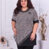 Plus size ασύμμετρη τουνίκ σε ασπρόμαυρο-κωδ 1116