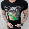 Ανδρικό T-shirt με Cartoon τύπωμα-μαύρο-κωδ 229-1