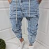 Ανδρικό τζιν παντελόνι baggy zip-μπλε-κωδ 6268