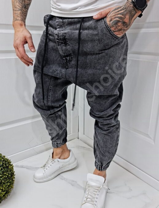 Ανδρικό τζιν παντελόνι baggy-μαύρο-κωδ 6267