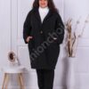 Plus size κασμιρ παλτό σε μαύρο-κωδ 445