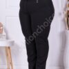 Plus size μαύρο παντελόνι με ζώνη-κωδ 0194