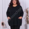 Plus size τουνίκ με τσέπες και κουμπιά στο πλάι-μαύρο-κωδ 317