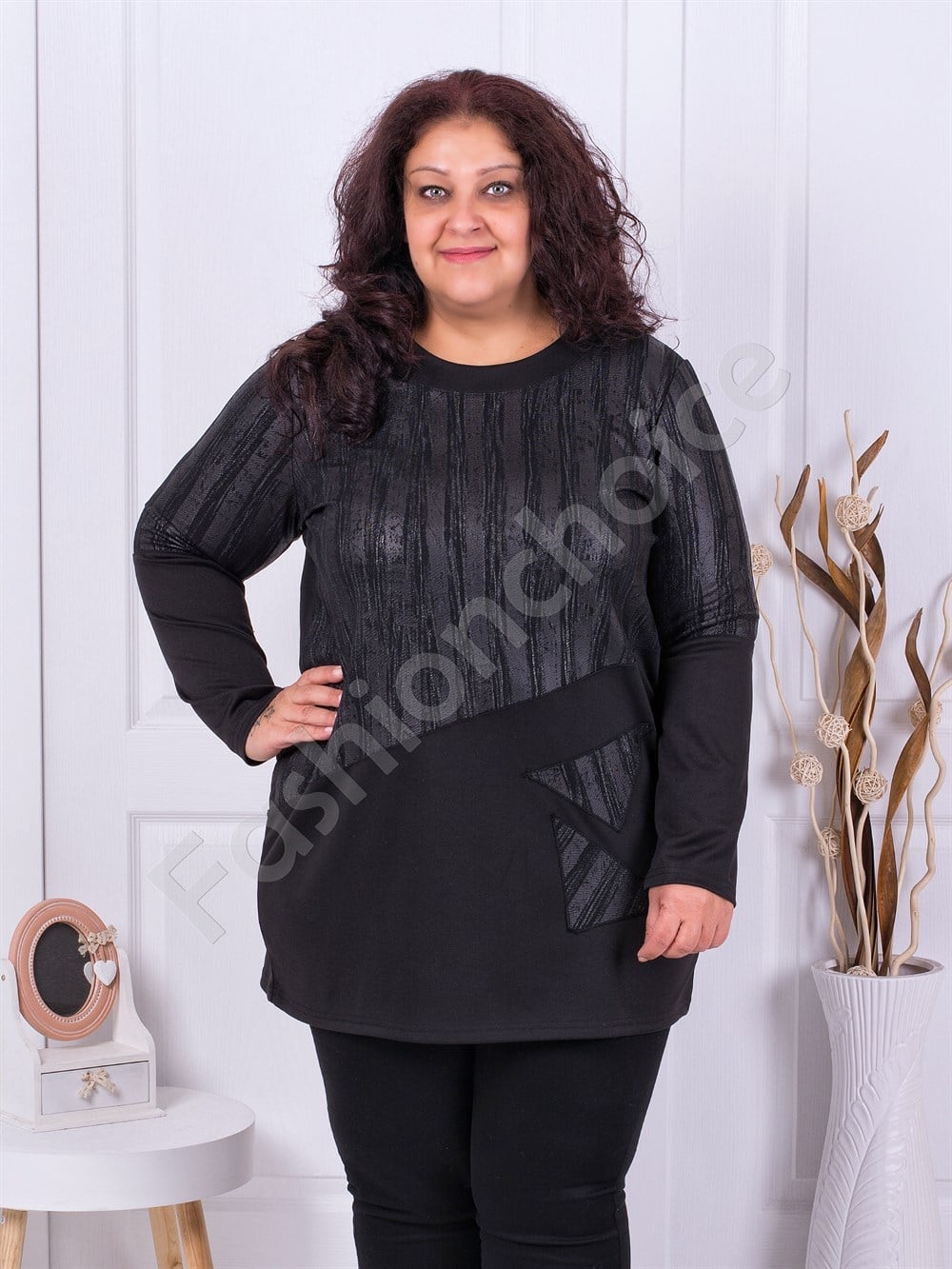 Plus size τουνίκ με μοντέρνο ντεσέν-κωδ 1280-1