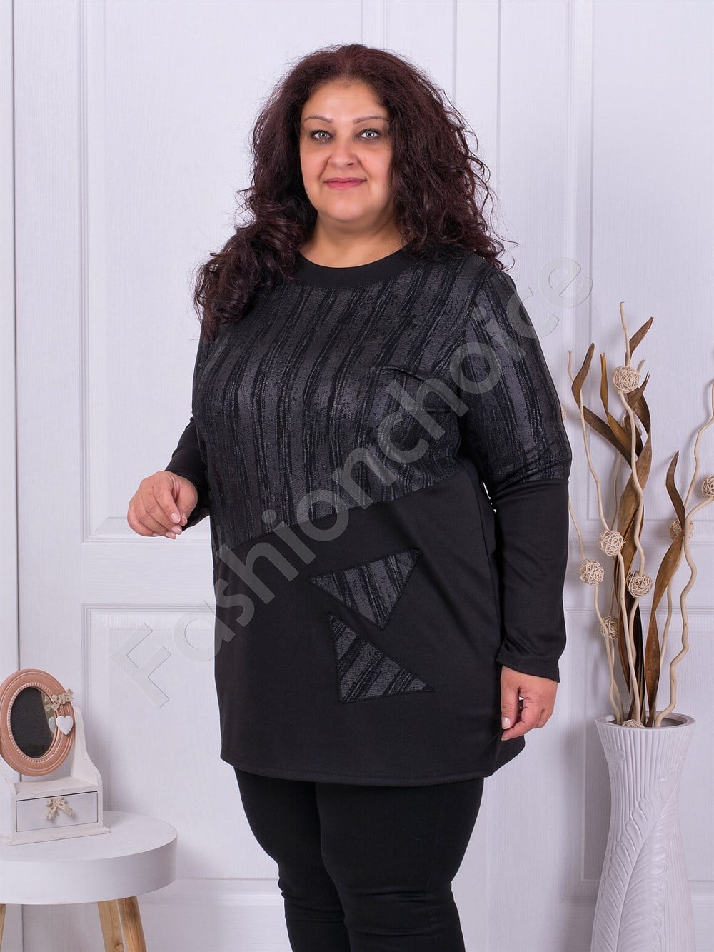 Plus size τουνίκ με μοντέρνο ντεσέν-κωδ 1280-1