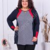 Plus size τουνίκ με μοτίβο πιε ντε πούλ-κόκκινο-κωδ 8084-2