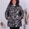 Plus size μπουφάν με σχέδια σε ασήμι-κωδ 1278-1