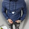 Ανδρικό αντιανεμικό Hoodie μπουφάν-μπλε-κωδ 023-1