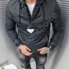 Ανδρικό αντιανεμικό Hoodie μπουφάν-μαύρο-κωδ 023