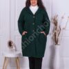 Plus size μπουκλέ παλτό σε σκούρο πράσινο-κωδ 6247-4