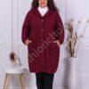 Plus size μπουκλέ παλτό σε μπορντό-κωδ 6247-5