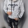 Ανδρικό Hoodie Fresh με κουκούλα-λευκό-κωδ 3320-1