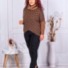 Plus size ασύμμετρο πλεκτό ζιβάγκο-σκούρο μπεζ-κωδ 8686-2