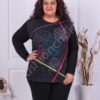 Plus size μπλούζα με χρωματιστά φύλλα και στρας-κωδ 8780