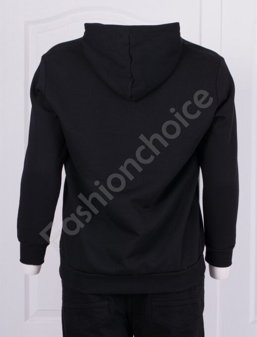 Aνδρικό Hoodie Plus Size με καγκουρό τσέπη σε μαύρο κωδ 21512