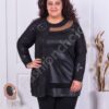 Plus size τουνίκ με συνδυασμό δερματίνης-κωδ 1250-1