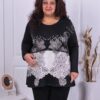 Plus size τουνίκ με ασπρόμαυρο τύπωμα-κωδ 1295