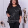 Plus size Lurex μπλούζα με τούλι σε μαύρο-κωδ 1150