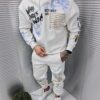 Ανδρικό λευκό σετ με Hoodie και τύπωμα-κωδ 3266