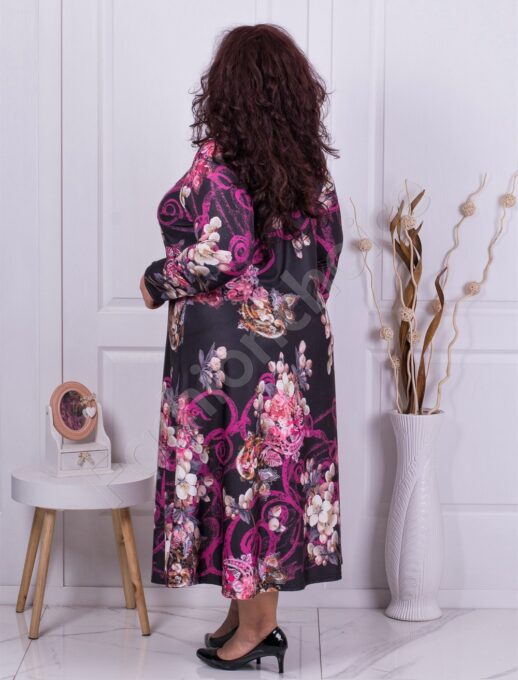 Plus size φόρεμα με φλοράλ σχέδιο-κωδ 824P-5