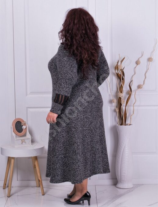 Plus size φόρεμα σε γκρι μελανζέ-κωδ 824P-6