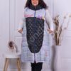 Plus size αμάνικο μακρύ μπουφάν σε μαύρο/γκρί-κωδ 1016