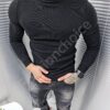 Ανδρικό μαύρο πουλόβερ ζιβάγκο σε απλό σχέδιο-κωδ 2489-1