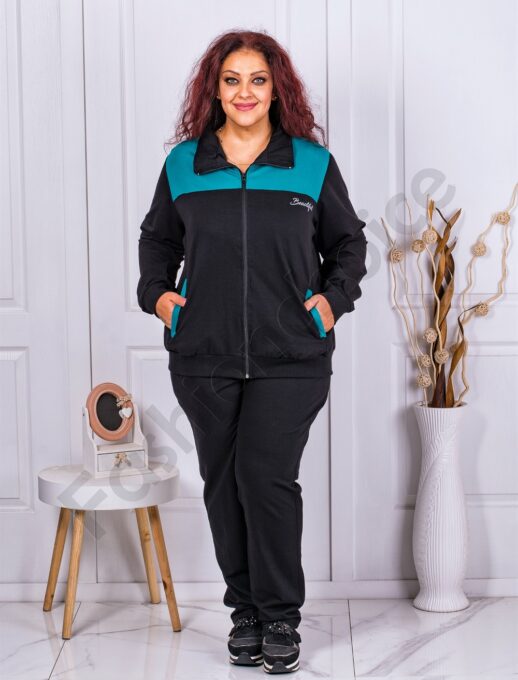 Plus size αθλητικό σετ μαύρο/μπλε-κωδ 035-4