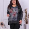 Plus size ασύμμετρη τουνίκ με φλοράλ τύπωμα-κωδ 3221