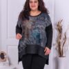 Plus size ασύμμετρη τουνίκ με φλοράλ τύπωμα και στρας-κωδ 3227