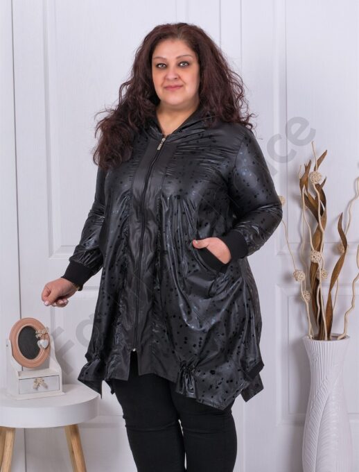 Plus size καπαρντίνα με γυαλιστερά σχέδια-κωδ 631