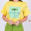 T-shirt με τύπωμα και στρας σε κίτρινο-κωδ 18-1