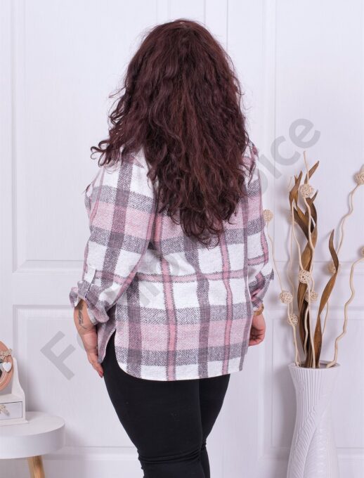 Plus size πουκάμισο σε κόκκινο καρό-κωδ 21062-2