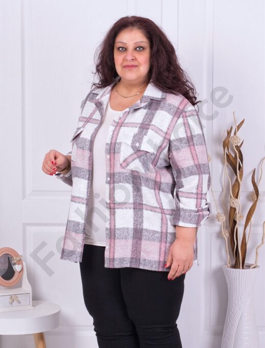 Plus size πουκάμισο σε κόκκινο καρό-κωδ 21062-2