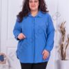 Plus size πουκάμισο σε μπλε-κωδ 2099-1