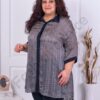 Plus size πουκάμισο απο διάφανο σιφόν-μπλε-κωδ 22006