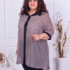 Plus size πουκάμισο απο διάφανο σιφόν-κόκκινο-κωδ 22006-1