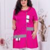 Plus size μακρύ τουνίκ με ριγέ τόνους-φούξια-κωδ 16233-3