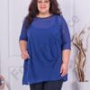Plus size κομψό σιφόν τουνίκ-μπλε-κωδ Plus size κομψό σιφόν τουνίκ-μπλε-κωδ 1320-11320-1