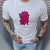 Ανδρικό T-shirt με επιγραφή Wake the fuck up-λευκό-κωδ 6670-1