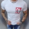 Ανδρικό T-shirt με επιγραφή ON/OFF-λευκό-κωδ 9535-1