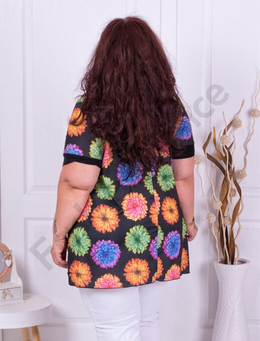 Plus size τουνίκ με τύπωμα χρωματιστά λουλούδια-κωδ 1328-2