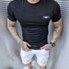Ανδρικό T-shirt με μεταλλική επιγραφή Angels-μαύρο-κωδ 5037-1