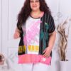 Plus size μπλούζα με χρωματιστό τύπωμα-κωδ 1120
