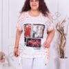 Plus size μπλούζα με χρωματιστό τύπωμα-κωδ 1319