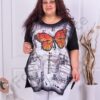 Plus size τουνίκ με απλικέ πορτοκαλί πεταλούδα