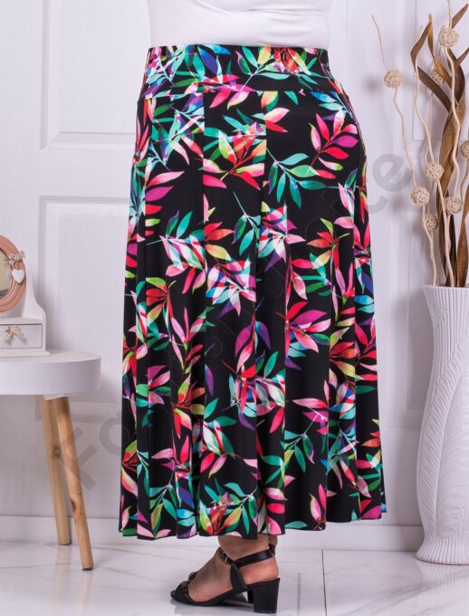 Plus size φούστα με χρωματιστά λουλούδια-κωδ 218