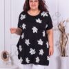 Plus size τουνίκ με τύπωμα σε μαύρο-κωδ 9208