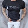 Ανδρικό T-shirt με ανάγλυφη επιγραφή Jeans Couture-μαύρο-κωδ 1712