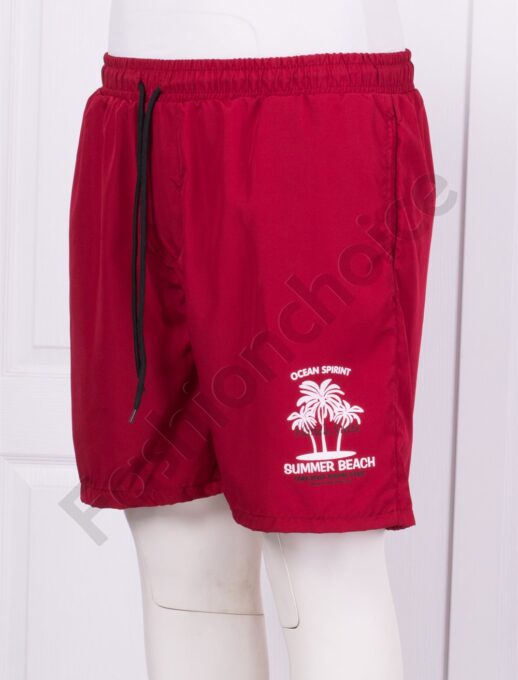 Ανδρική plus size βερμούδα Summer Beach-μπορντό-κωδ 22454-2